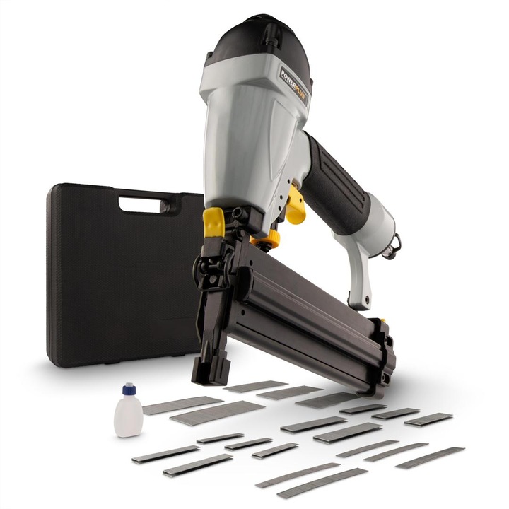 Capsator / Pistol pneumatic Powerplus pentru cuie si capse POWAIR0312, presiune lucru 3-7 bar