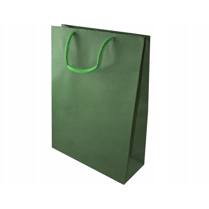 Set 5 torbe pentru cadouri, Allbag, 240x90x320 mm, verde, hartie reciclabila