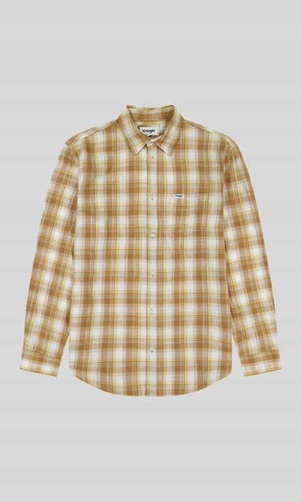 Férfi ing, Wrangler, Regular Fit, bézs, pamut, rövid ujjú, M INTL