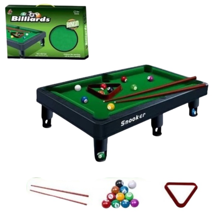 Set jucărie mini biliard de masă, Toy Toy Toy, 2 tacuri, bile, 23x10x40 cm