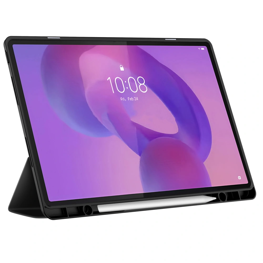 Husa pentru Lenovo Idea Tab Plus 12.1 SoftShell Slim & Light cu functie wake-up/sleep si compartiment pentru stylus, tip stand - negru