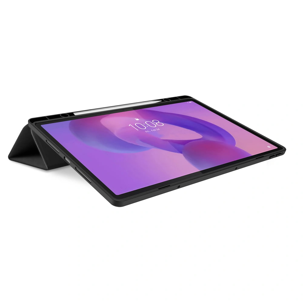 Husa pentru Lenovo Idea Tab Plus 12.1 SoftShell Slim & Light cu functie wake-up/sleep si compartiment pentru stylus, tip stand - negru