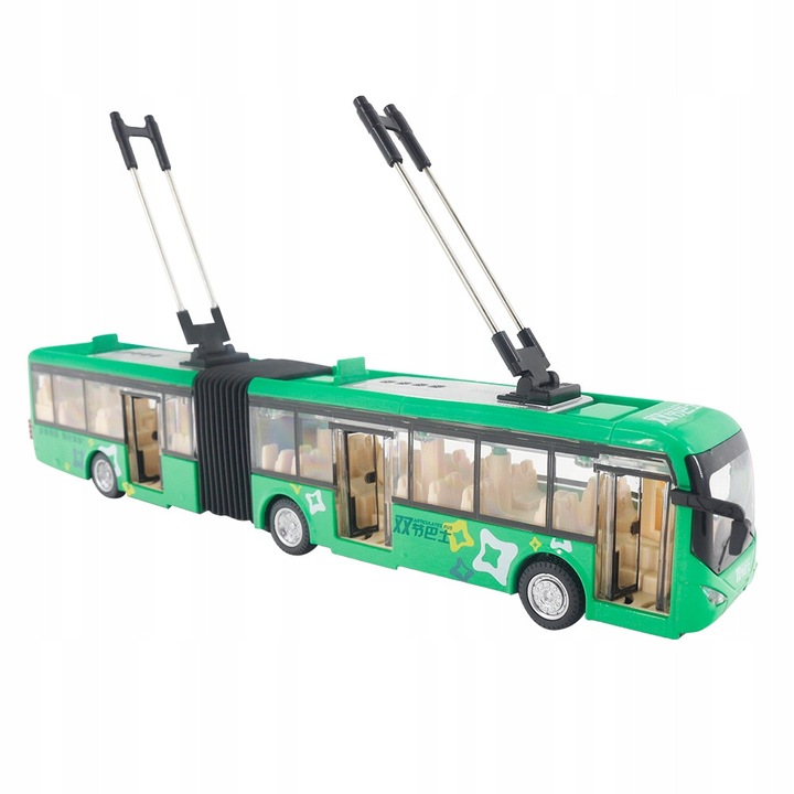 Autobuz urban articulat, 1:48, lumini și sunete, plastic și metal, 34cm