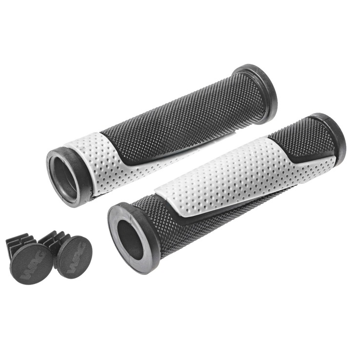 Mansoane biciclete Wag Double D, 125 mm, negru-alb