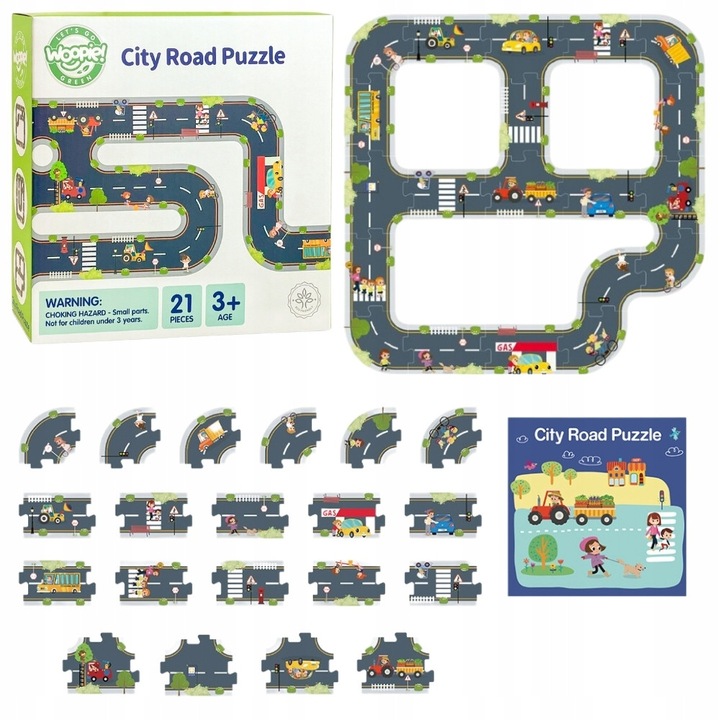Puzzle WOOPIE Autostrada, set 21 piese, multicolor, 82, 5x82, 5cm