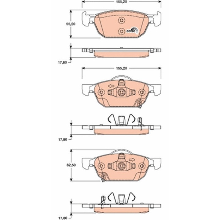 Fékbetét készlet, tárcsafék Honda Accord VIII (Cu) Benzin Trw Gdb3476