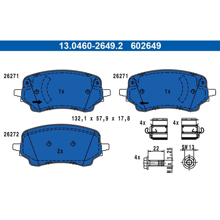 Set Placute Frana, Frana Disc 13.0460-2649.2 Ford Puma