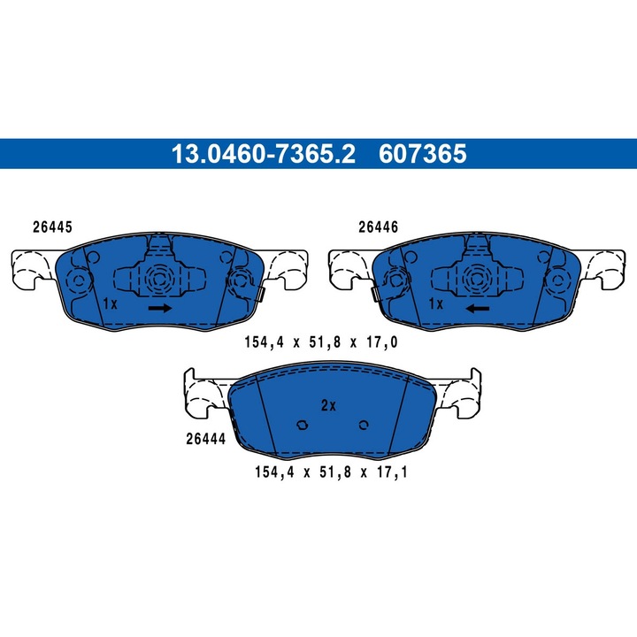 Set Placute Frana 13.0460-7365.2 Mazda 2 Toyota Yaris