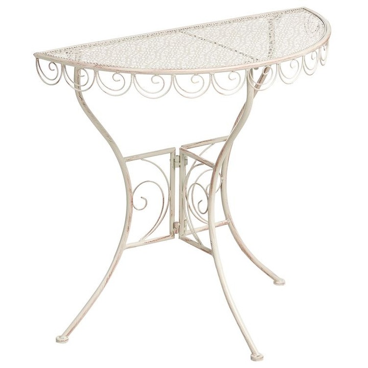 Masa de gradina JUINA 80 cm 36 cm Metal Bej deschis