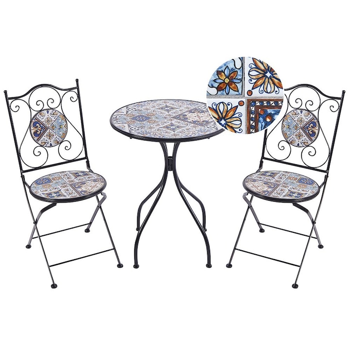 Set mobilier de gradina Civita Metal Negru