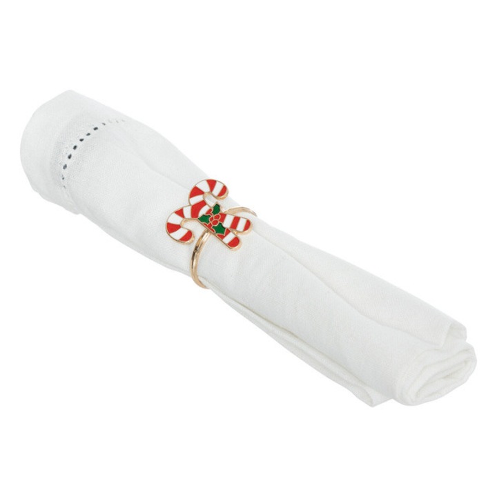 Inele de servetel de Craciun, metal, 2 bucati - tipar 2