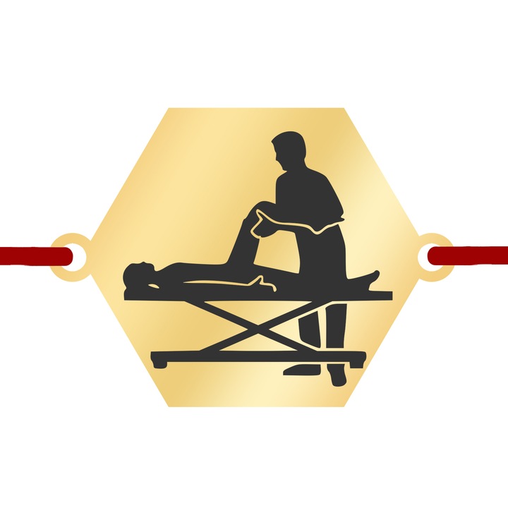 Martisor Bratara Inox Placat Aur 18K Hexagon Kinetoterapeut