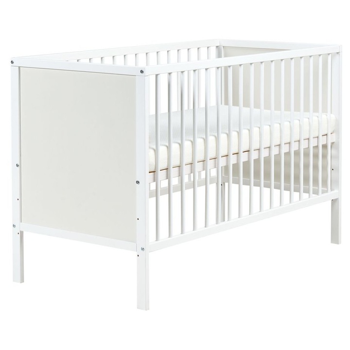 Pat pentru bebelusi Zama 60 x 120 cm Alb