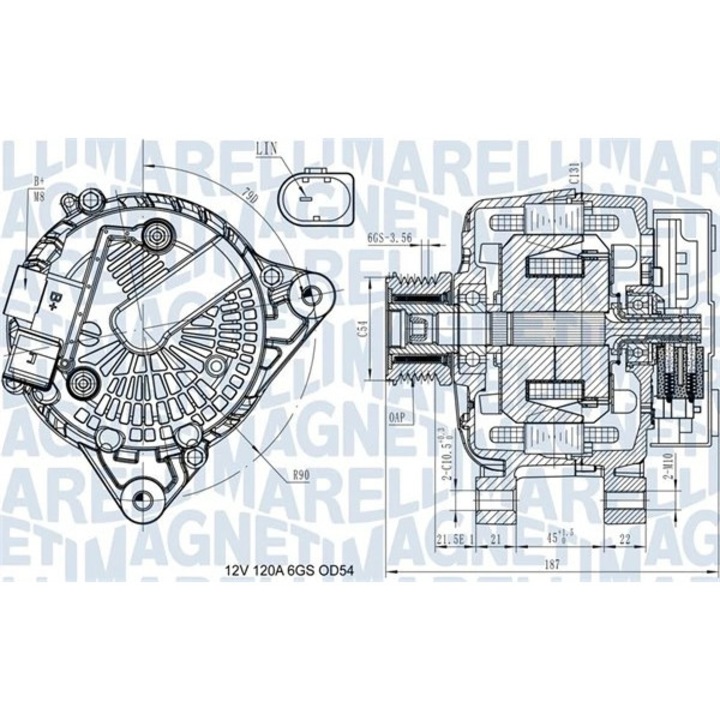 Generator / Alternator 063731545910 Ford B-Max/C-Max/C-Max 2/Ecosport/Fiesta 6/Focus 3/Kuga 2/Tourneo Courier B460