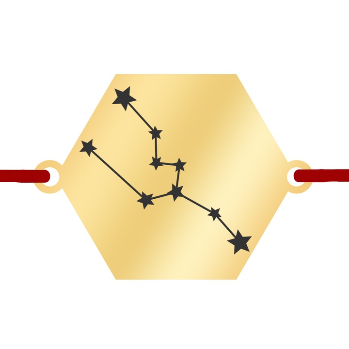 Martisor Bratara Inox Placat Aur 18K Hexagon Constelatie Zodia Taur