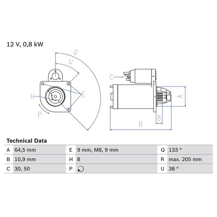 Electromotor 0986024210 Fiat Albea/Brava/Bravo 1/Cinquecento/Marea/Palio/Punto/Seicento / 600/Uno Lancia Y/Y10
