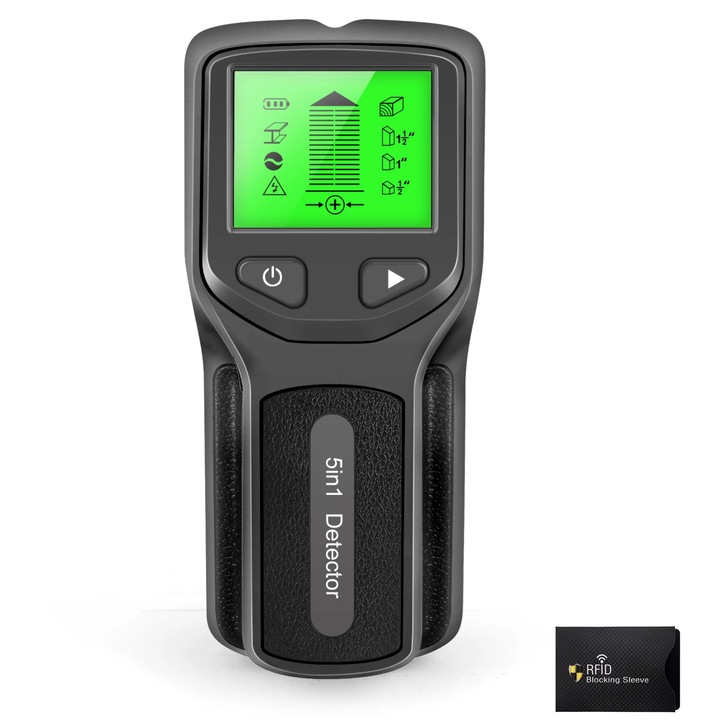 Detector Perete 5-in-1, UnderShop, Localizare Fire, Metal, Lemn, LCD Iluminat