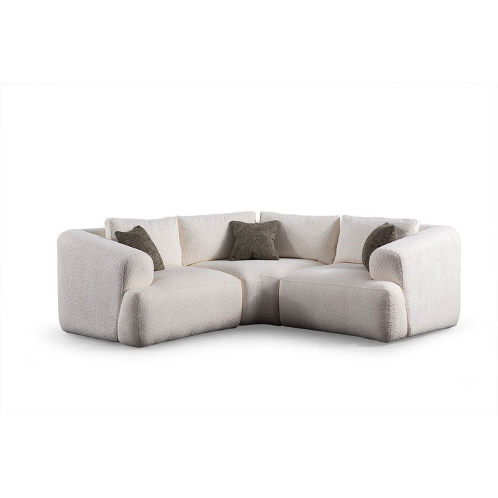 Canapea coltar, Atelier Del Sofa, alb, 205x205x85cm, 100% poliester