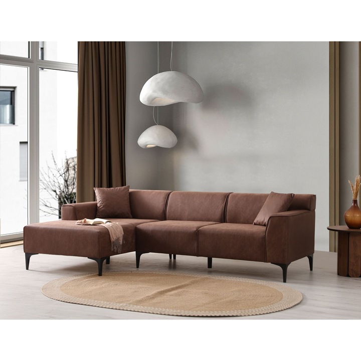 Canapea coltar, Atelier Del Sofa, 250x145x69cm, culoare Coniac