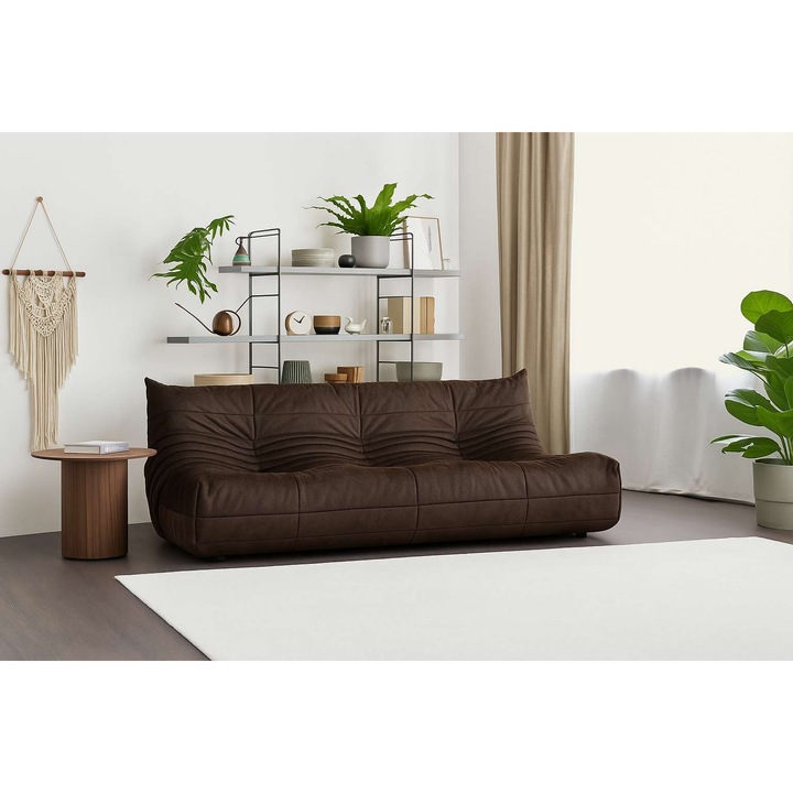 Canapea 3 locuri, Atelier Del Sofa, maro, 210x100x80cm, structura din spuma fixa