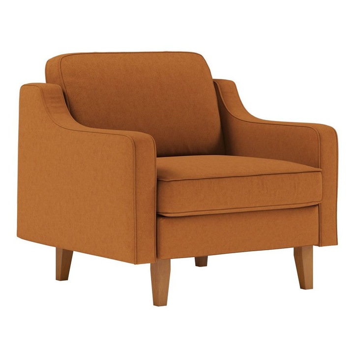 Fotel, Atelier Del Sofa, karamell, 90x84x87cm, tömörfa lábak