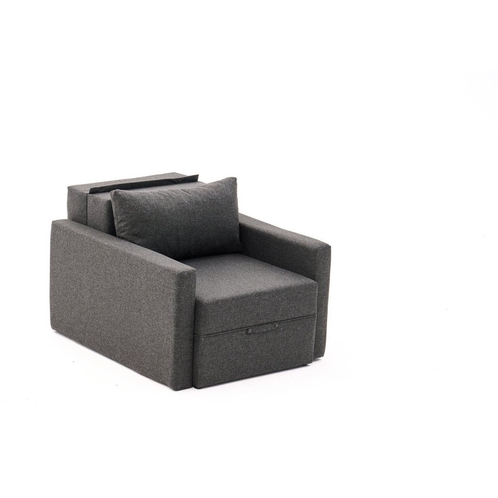 Fotoliu extensibil, Atelier Del Sofa, lemn/poliester, antracit, 86x72x110cm