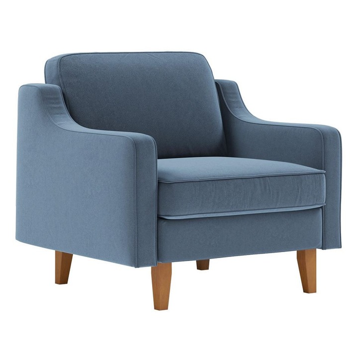 Fotel, Atelier Del Sofa, Óceánkék, 100% Poliészter, 90x84x87cm