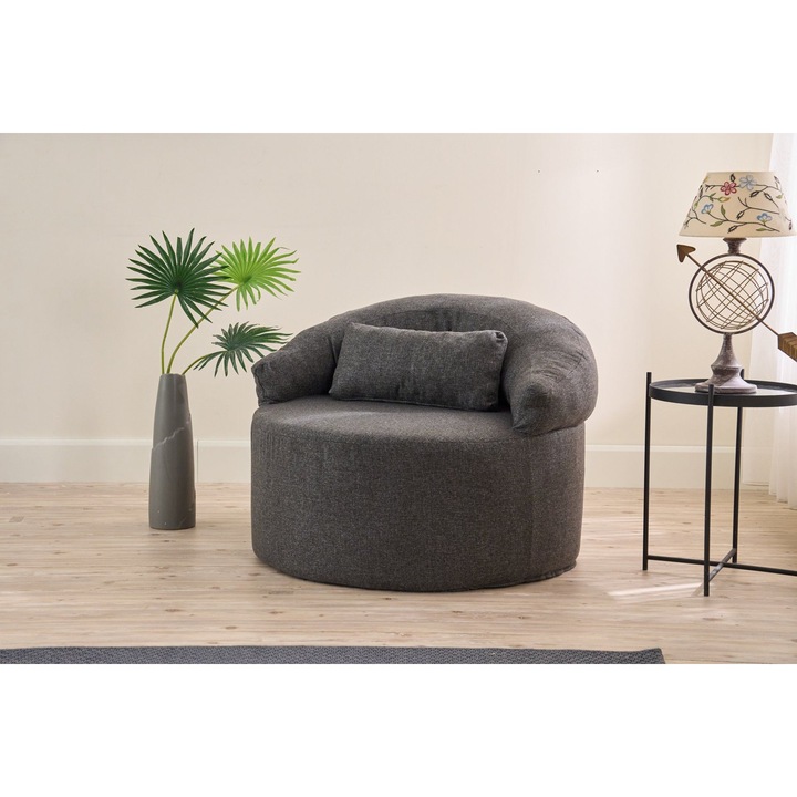 Fotel, Atelier Del Sofa, 100% poliészter, antracit, 100x70x80cm