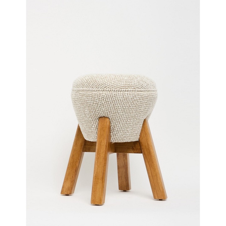 Taburet, Atelier Del Sofa, crem/nuc, 38x48x38cm