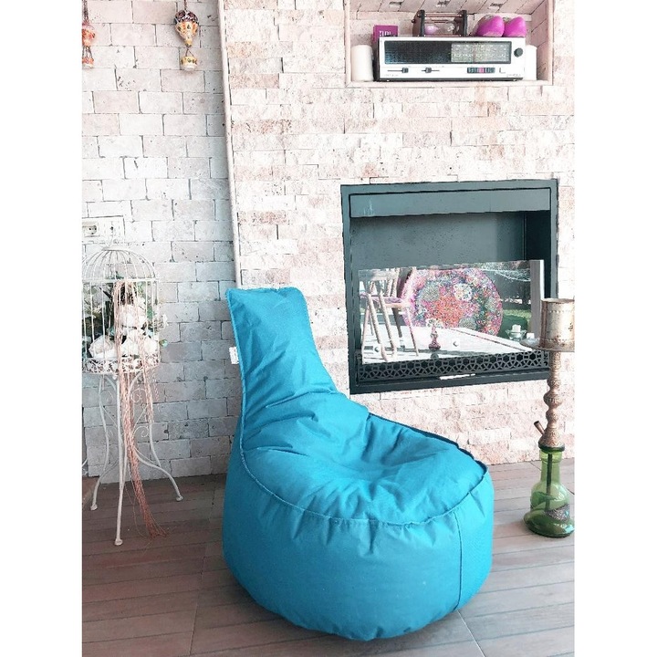 Fotoliu bean bag, Atelier Del Sofa, turcoaz, 60x70x30cm, umplutura din spuma de polistiren reciclata