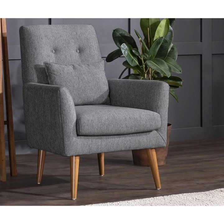 Fotoliu Wing, Atelier Del Sofa, gri inchis, 72x66x97cm, 43cm inaltime sezut, 57cm adancime sezut