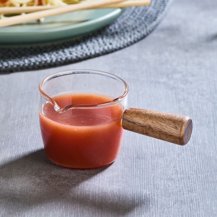 Hermia Concept szószostál, 6.5x10x7.5cm, 110ml, fa fogantyúval, többszínű