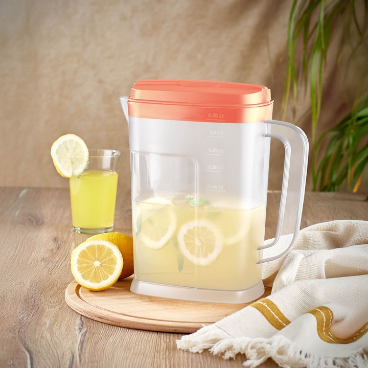 Carafa Hermia Concept, roz si transparent, 10.5x17.5x23cm, 2250ml