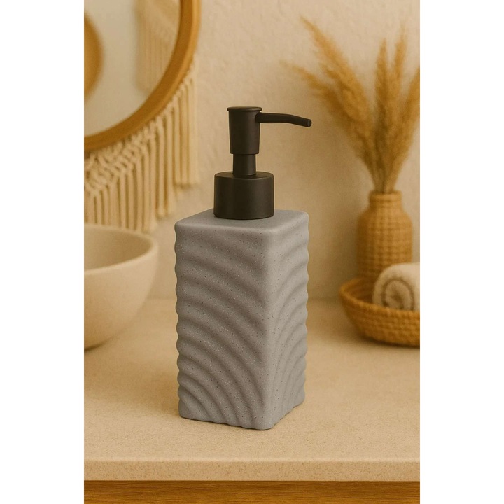 Hermia Concept szappanadagoló, szürke, kerámia, 6x6x17cm