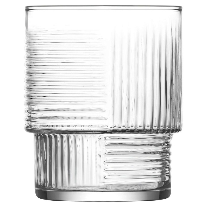 6 darabos üveg pohárkészlet, Hermia Concept, átlátszó, 7.5x7.5x9.5cm, 325ml űrtartalom