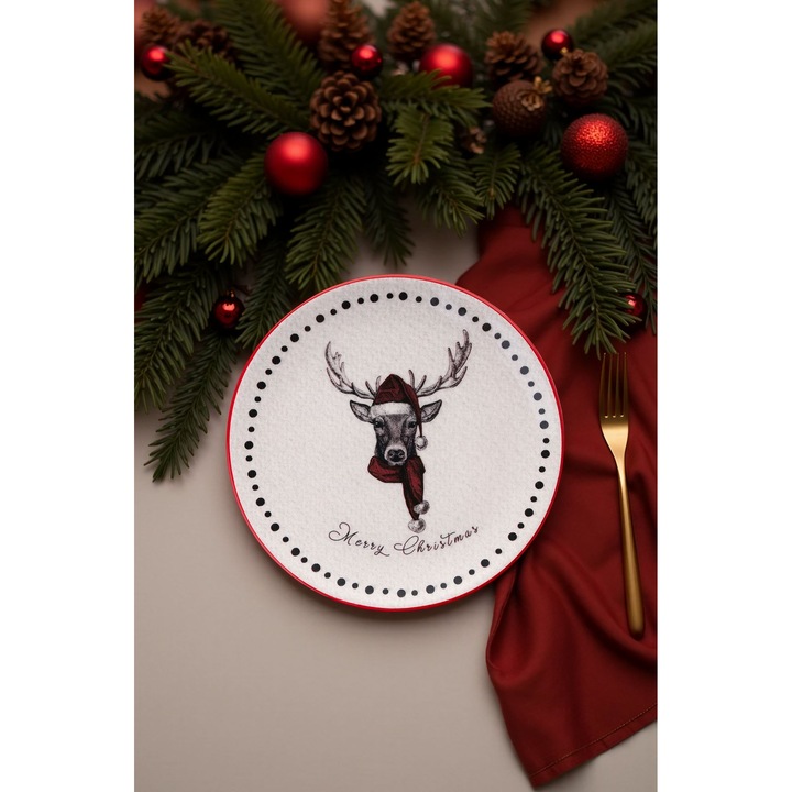 Hermia Concept 6 részes kerámia tányérkészlet, 25,5x25,5x2,5cm, többszínű