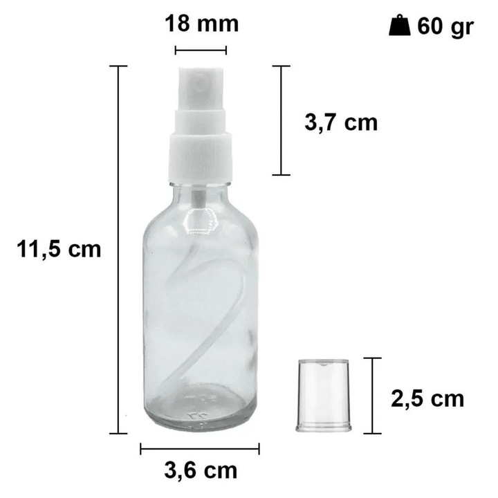 Set de 10 sticle din sticla, Hermia Concept, 3.6x11.5cm, transparent