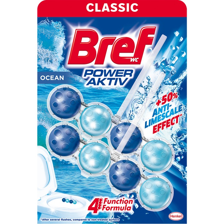 Bref Power Aktiv Ocean wc - illatosító, 2 x 50 g
