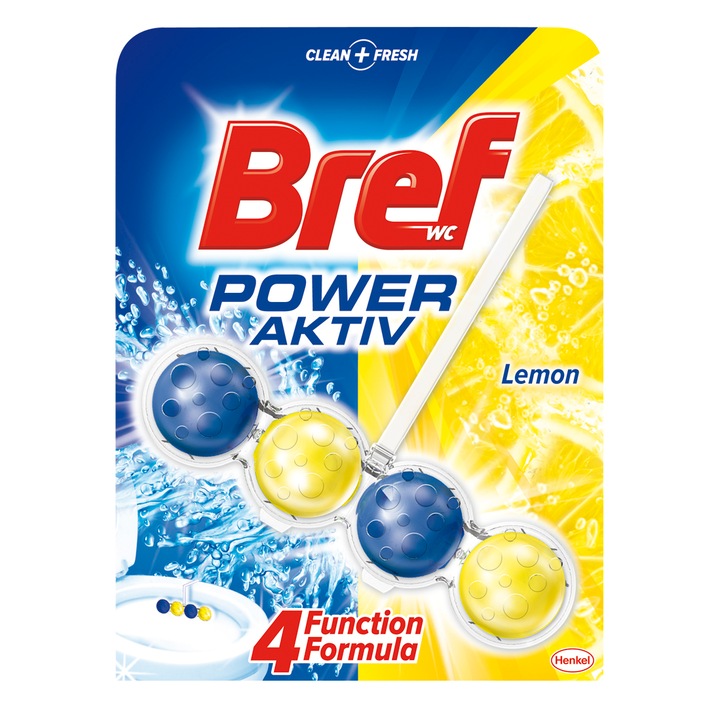 Odorizant toaleta Bref Power Aktiv Lemon, 50 g