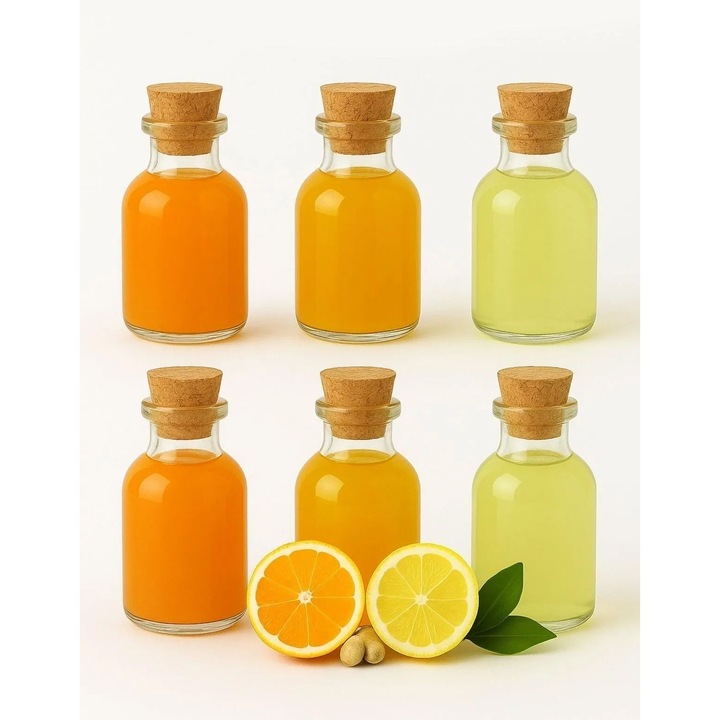 Set de 6 sticle din sticla, Hermia Concept, 50 ml, transparent, 4x7.5 cm