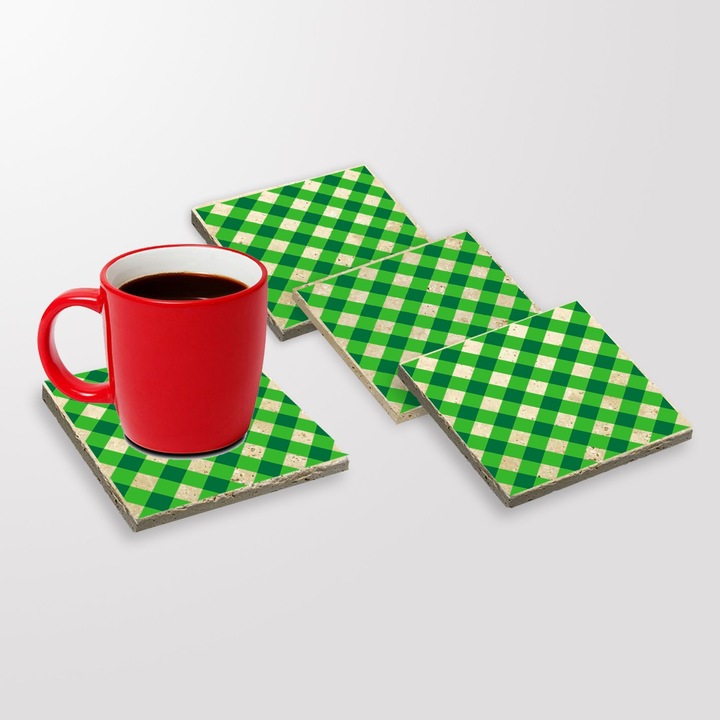 Italtartók, Hermia Concept, 4 darabos készlet, természetes kő, sokszínű, 10x10x1cm