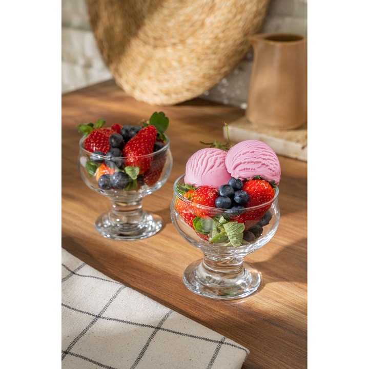 Hermia Concept üveg tálkészlet, 6 darabos, átlátszó, 8.5x9x9cm