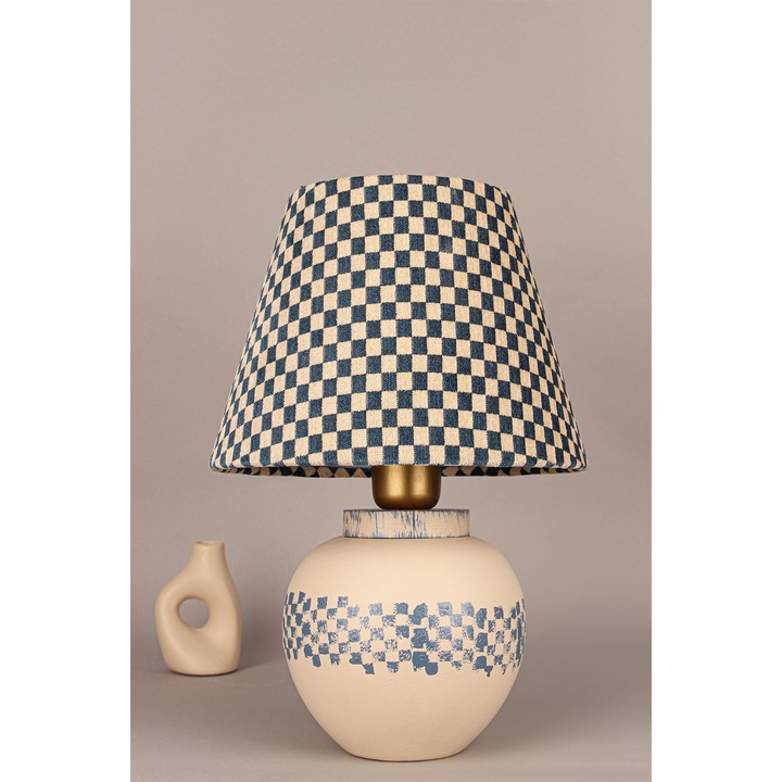 Veioza ceramica Opviq, multicolor, 38cm, capac din catifea