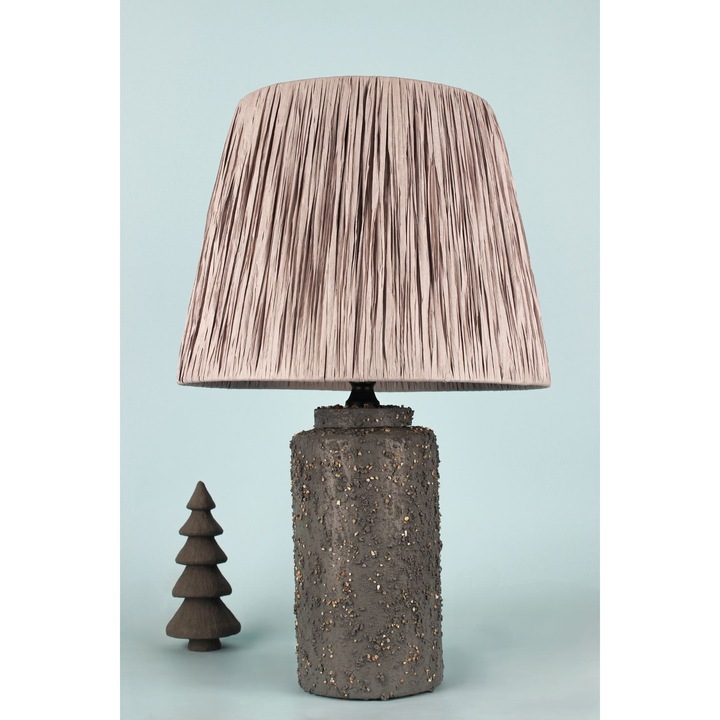 Veioza ceramica Opviq, multicolor, 52cm, cu capac din rafie