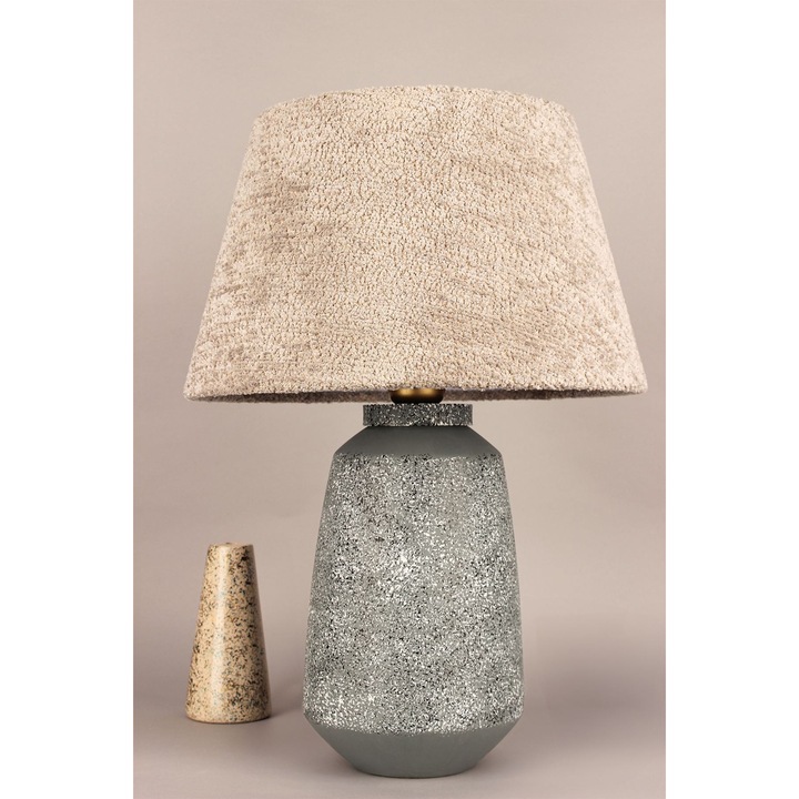 Veioza ceramica Opviq, multicolor, 52cm, capac din catifea