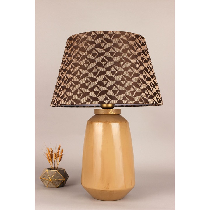 Veioza ceramica Opviq, multicolor, capac catifea, 51cm