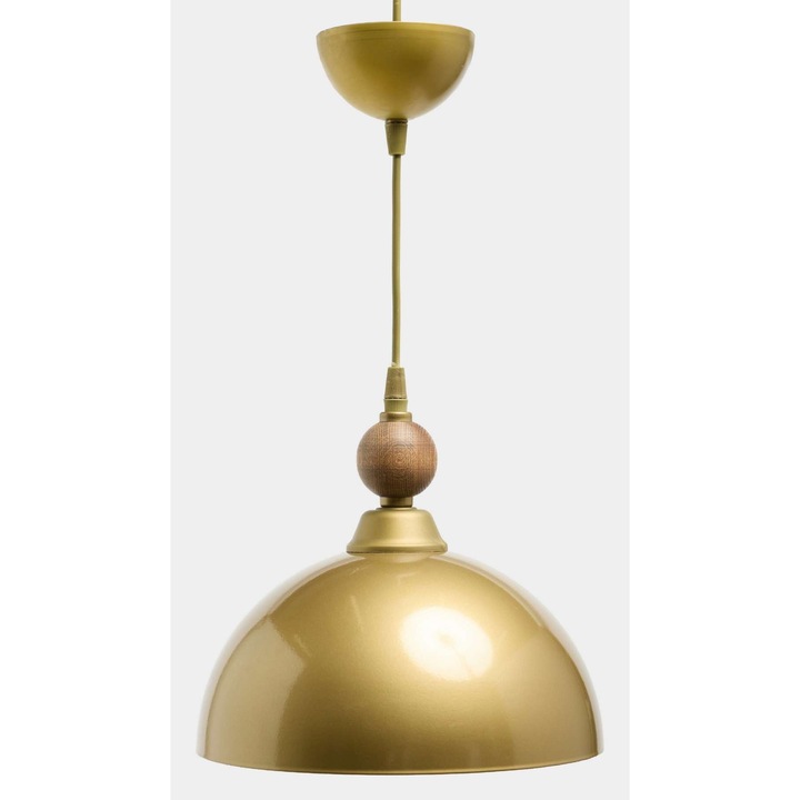 Lustra metalica Opviq, model 191, auriu, 32-70cm x O25cm, cu inaltime ajustabila