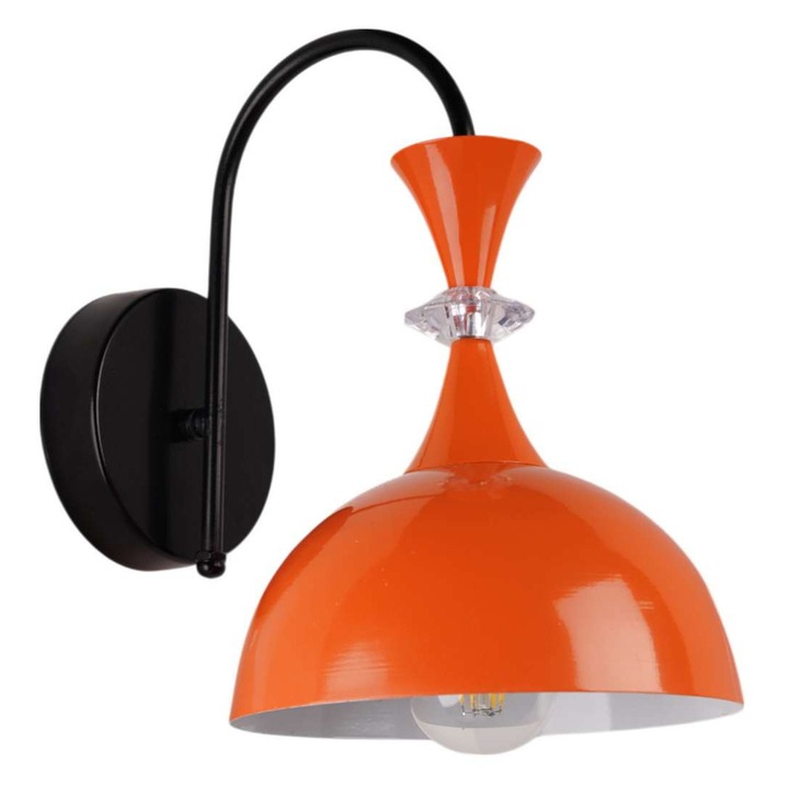Opviq fém fali lámpa, modern design, narancs és fekete, 30x14cm, 1 db-os szett