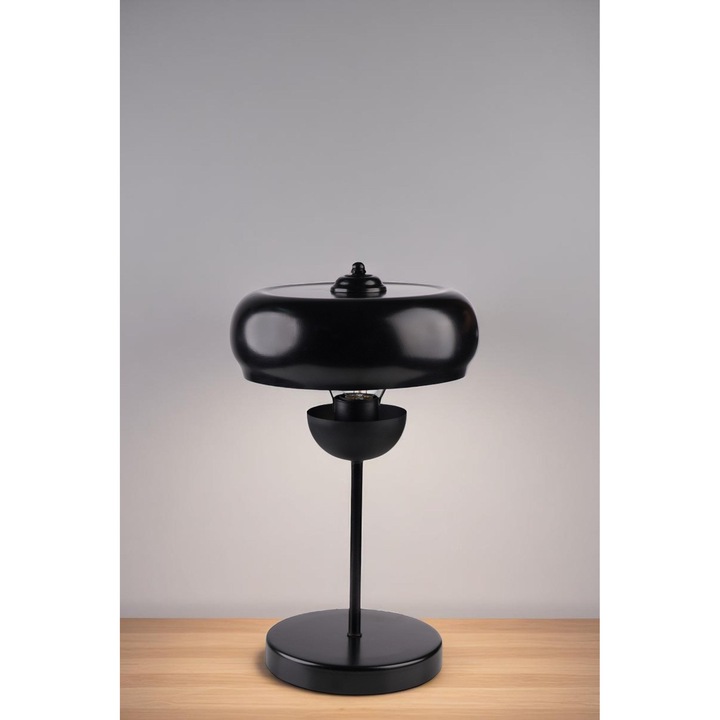 Veioza metalica, Opviq, neagra, 42cm, cablu 100cm