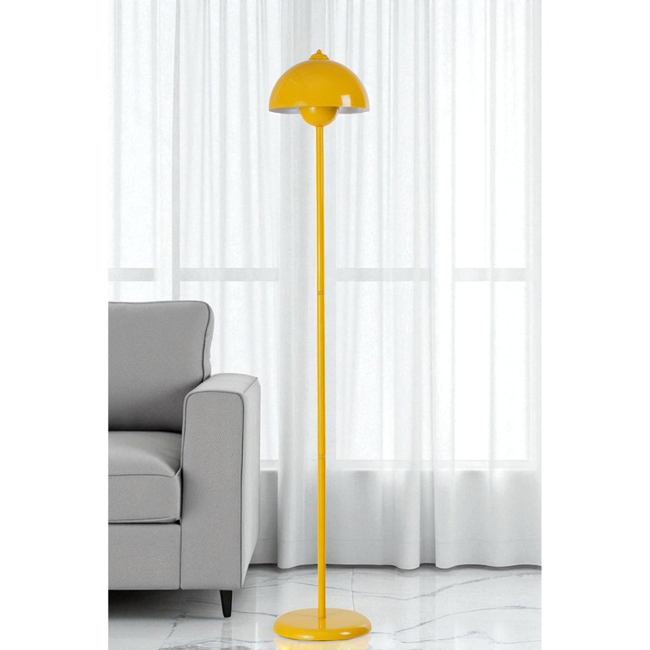 Lampadar Opviq, Mustard, 145cm, metal, O25cm